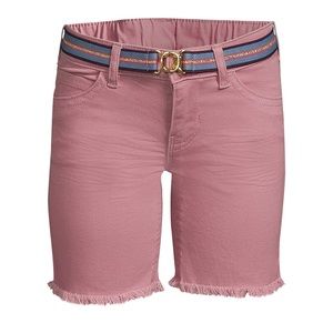 NWT 365 Kids from Garanimals Girls Twill Bermuda Shorts with Belt, Size: 6